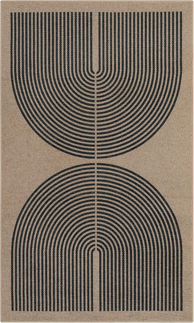Lahome Modern Rainbow Easy Jute Rug, 3x5 Washable Rugs - Image 9