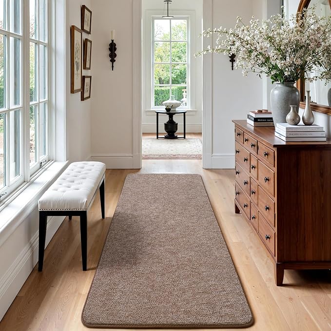 Keeko Soft 2x6 Runner Rug Brown, Bedside Rugs - Image 6