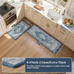 Collive Boho Kitchen Rugs Set of 2 Non Skid Kitchen Mats - Image 2
