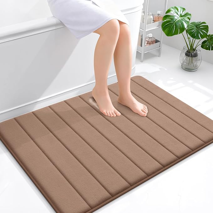 OLANLY Memory Foam Bath Mat 40x32, Super Soft Absorbent Bathroom Rugs, Quick Dry by OLANLY