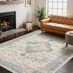 Rugxara Washable Area Rug for Living Room, Vintage Neutral Boho Rugs for Office - Image 4