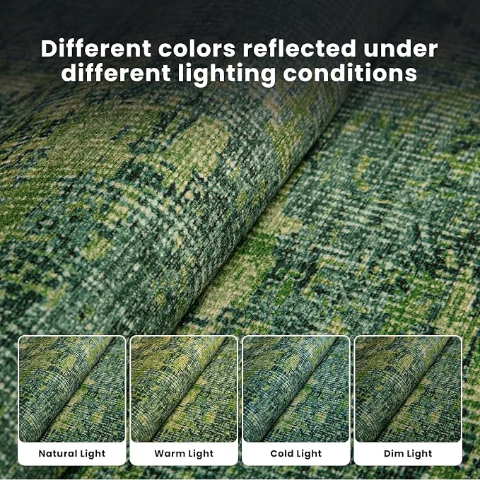 Washable Rugs 8x10 Area Rugs for Living Room-Green Modern Abstract Rugs for - Image 5