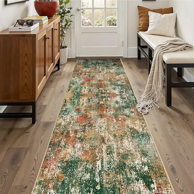 RELEANY Washable Area Rugs 2'x10' Non-Slip Modern Abstract Soft by RELEANY