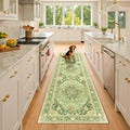 RELEANY Area Rugs Runner 2'6"x8' Washable Non-Slip, Floral Vintage Distress by RELEANY