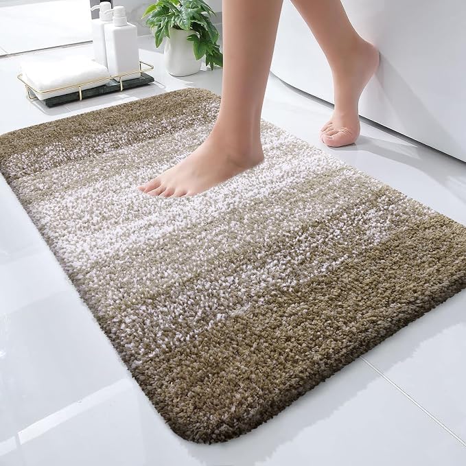 OLANLY Small Bathroom Rugs Mat 24x16, Extra Soft Absorbent Microfiber Bath Rugs by OLANLY