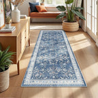 Yamaziot Washable Runner Rug 2x5 – Non Slip Boho Floral Hallway Runner Rug by Yamaziot