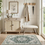 2x3 Area Rugs Living Room Rug: Washable Vintage Boho Medallion Rug No Slip - Image 5