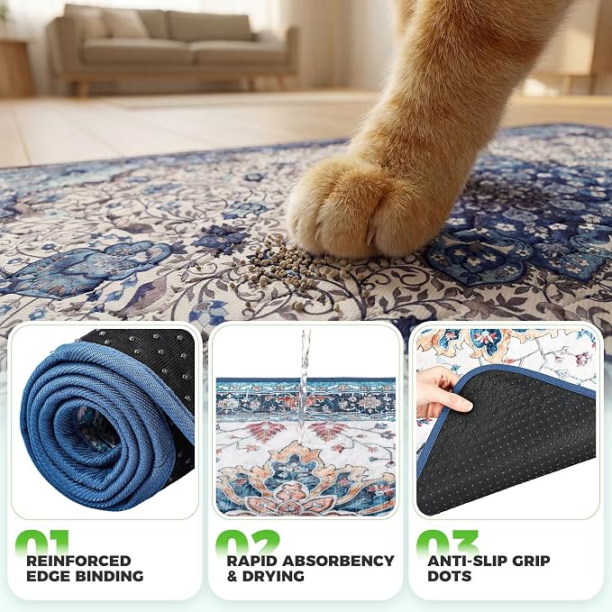 Hompet Cat Litter Mat 2 Pack, 20x60 Large Machine Washable Trapping Mats - Image 5