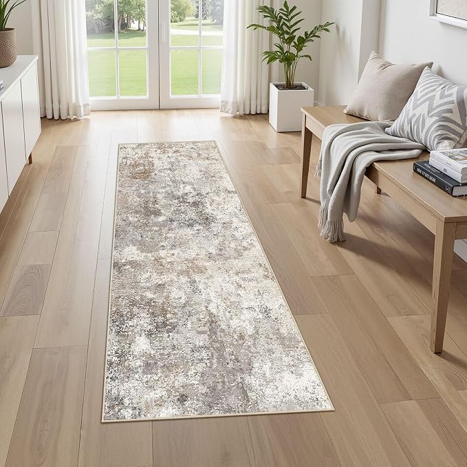 UERMEI 2x6 Washable Runner Rug for Hallway, Non Slip Low Pile Kitchen Carpet by UERMEI