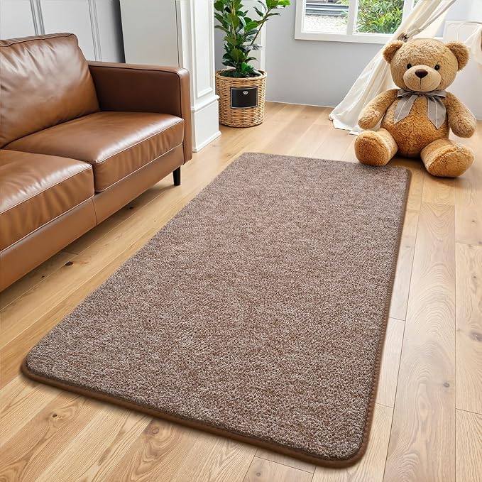 Keeko Soft 2x4 Small Runner Rug Brown, Bedside Rugs by Keeko