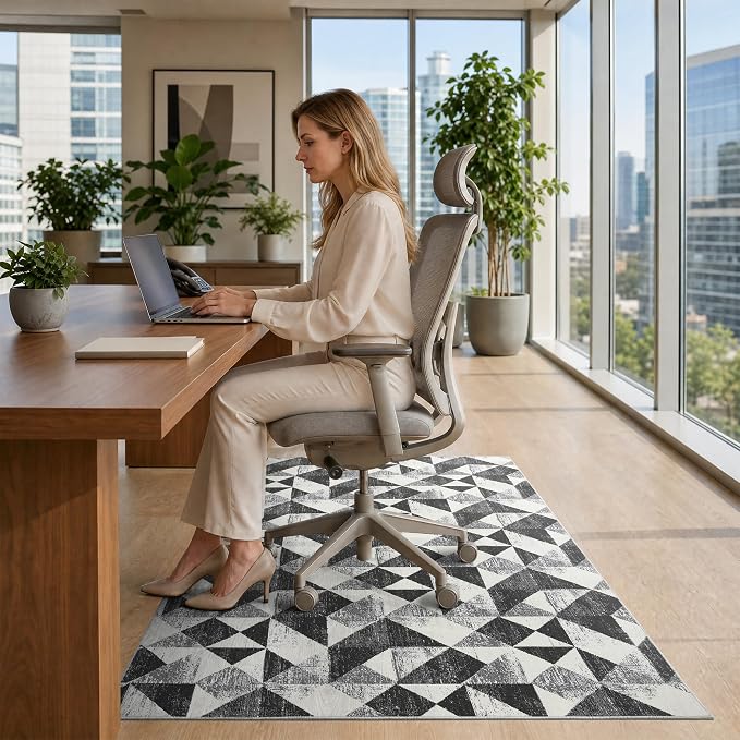 48"x60" Office Chair Mat for Hardwood Tile Floor, Under Desk Carpet Protector - Image 3