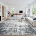 Area Rug 10x14 Living Room Rug Washable: No-Slip Abstract Soft Thin Large Deep by Oriannal