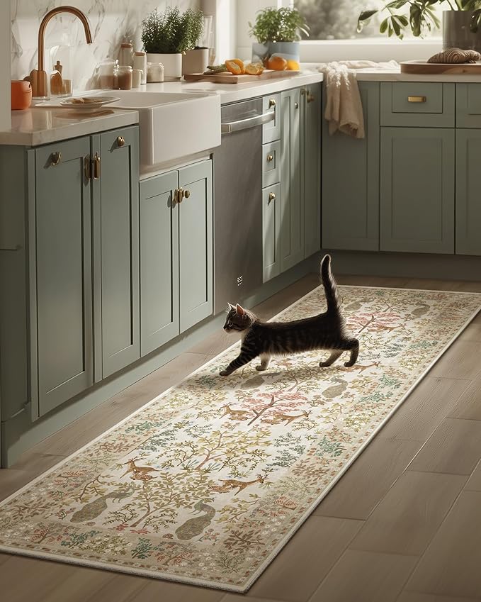 Runner Rug Washable Kitchen Runner: 2'x 6' Hallway Runner Rugs Stain Resistant by palohom