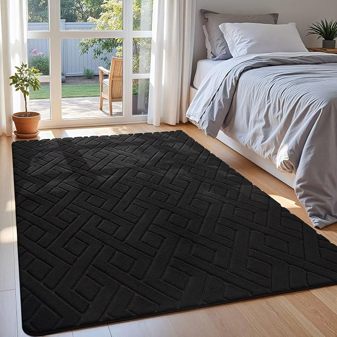 Macgace Ultra Soft Black Area Rug - Image 2