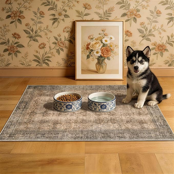 LIANLAM 2x3 Washable Area Rug, Vintage Boho Traditional Pattern, Non-Slip Stain - Image 2