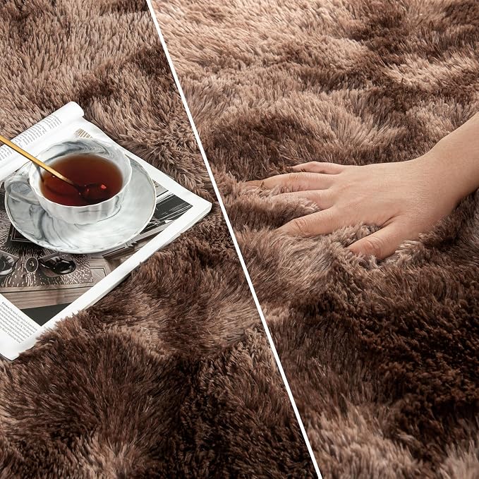 Deerhoo Shag Area Rug, 4 X 6 Tie-Dyed Plush Fuzzy Rugs - Image 3