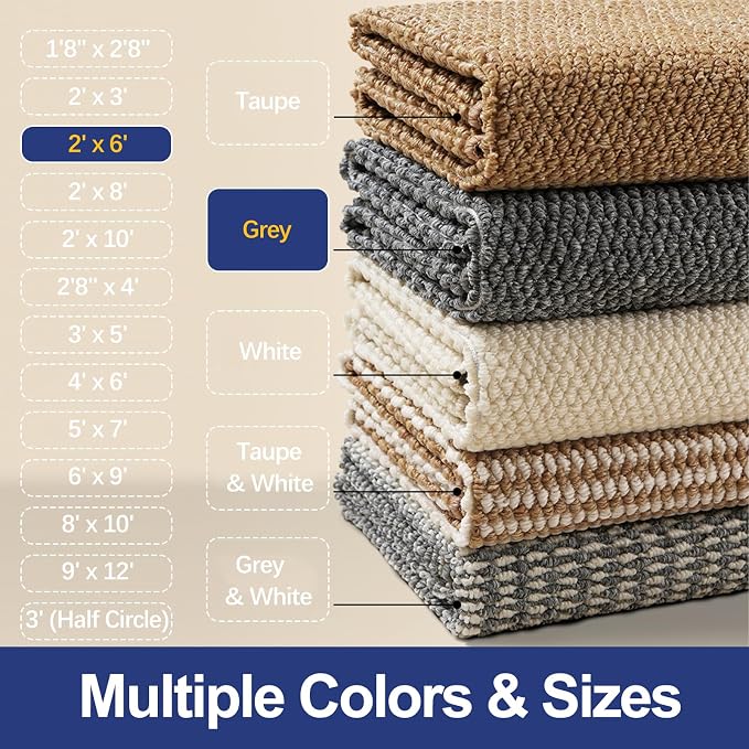 Faux Jute Hallway Runner Rug 2'x6', Washable & Non-Slip, No Odor. Farmhouse - Image 7