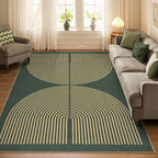 Lahome Enfys Modern Rainbow Easy Jute Indoor Outdoor Rugs, 5x7 Dark Green Rug - Image 6
