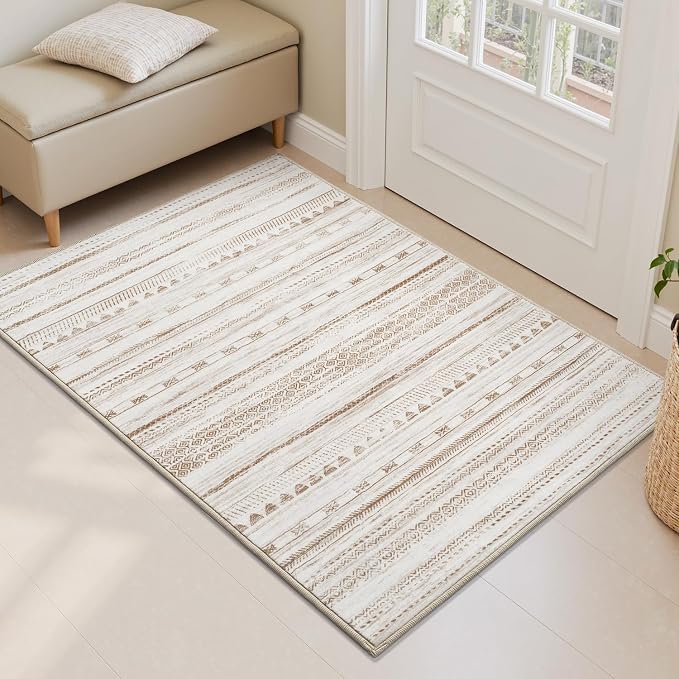 Small Area Rug-2x3 Entryway Rug Non Slip Washable Low Pile Indoor Door Mat by Tchdio