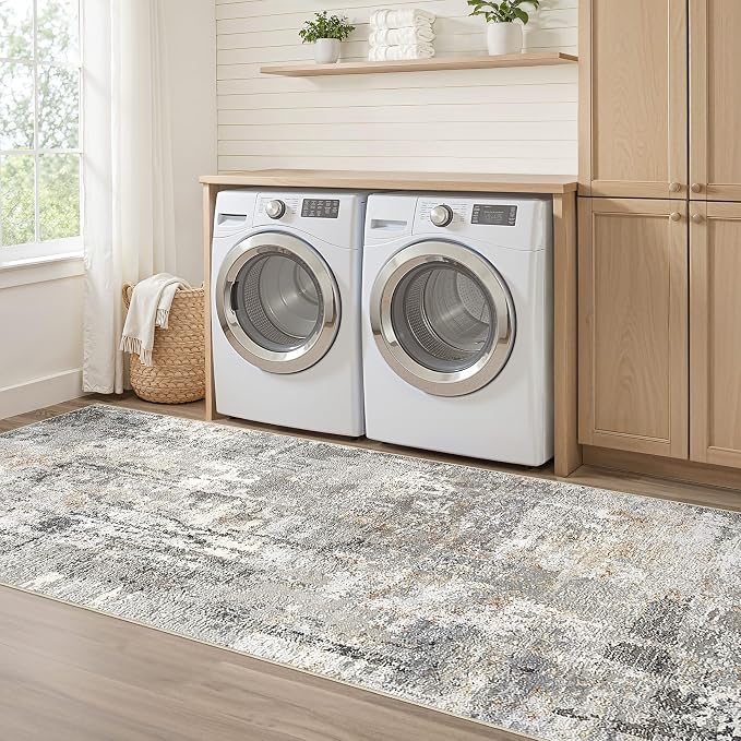 Runner Rug Kitchen Washable Rugs: 2x6 Non-Slip Abstract Soft Modern Stain - Image 7