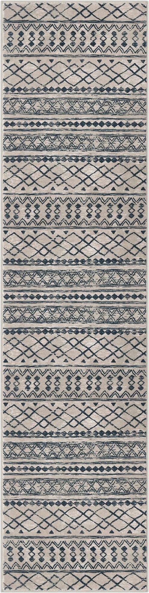 KUTA Boho Runners for Hallways 2x8 Light Brown Black Moroccan Washable Runner - Image 9