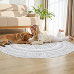 cotiled 5x5 Round Area Rugs Living Room Rug: Washable Boho Rugs - Image 7