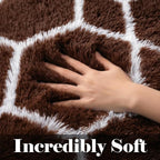 ONASAR 5x7 Area Rugs for Living Room Bedroom, Fluffy Brown and White Throw Rug - Image 2