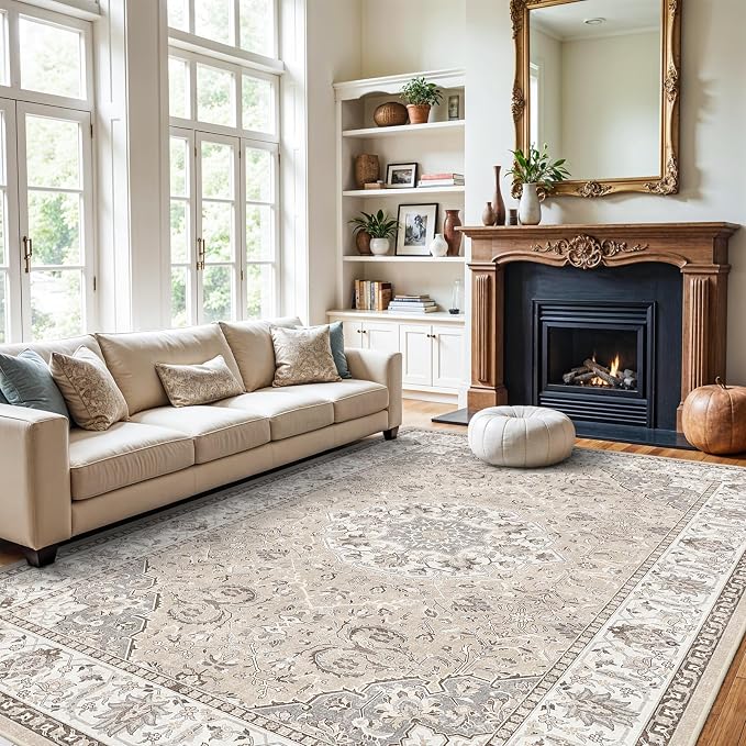 10x14 Washable Vintage Area Rug - Image 4