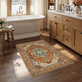 RELEANY Area Rugs Small 2'6"x4' Washable Non-Slip, Floral Vintage Distress by RELEANY