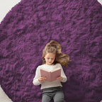 OLANLY Dark Purple Round Rugs for Bedroom by OLANLY