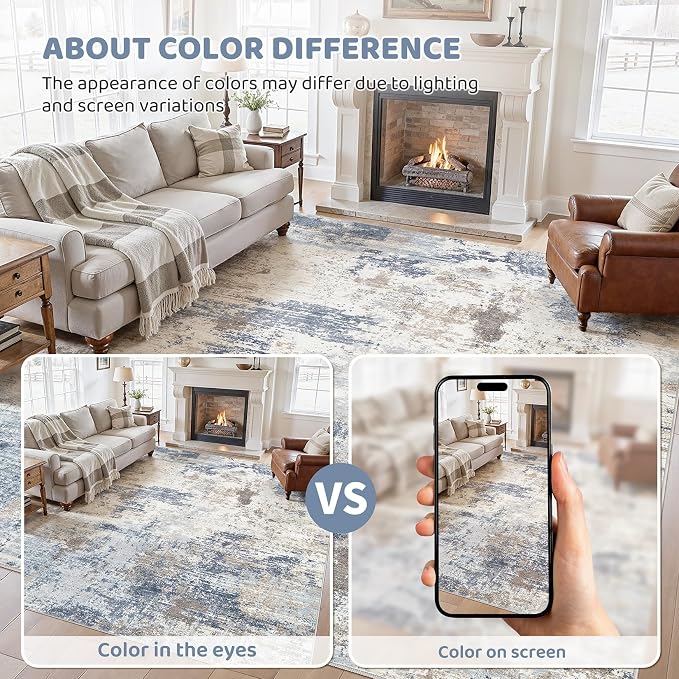UERMEI 10x14 Area Rug Living Room Rugs - Image 7