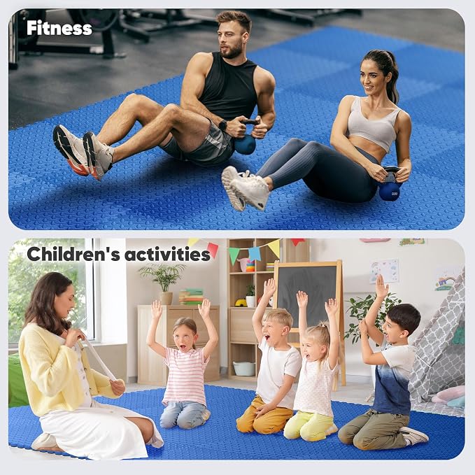 Home Gym Mat, Puzzle Exercise Mat, of EVA Interlocking Foam Floor Tiles - Image 7