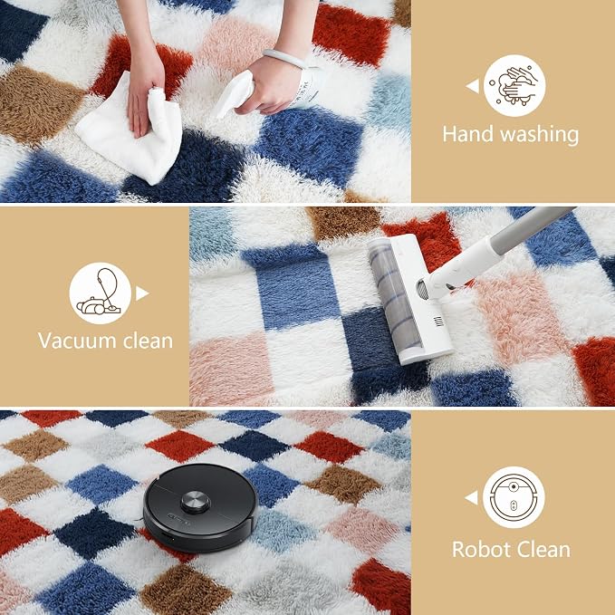 Shag Runner Rug for Bedroom Living Room 3x7 Upgrade Non-Slip Fluffy Soft - Image 6