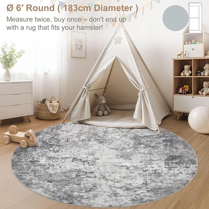 UERMEI 6ft Round Area Rug Living Room Rugs - Image 5