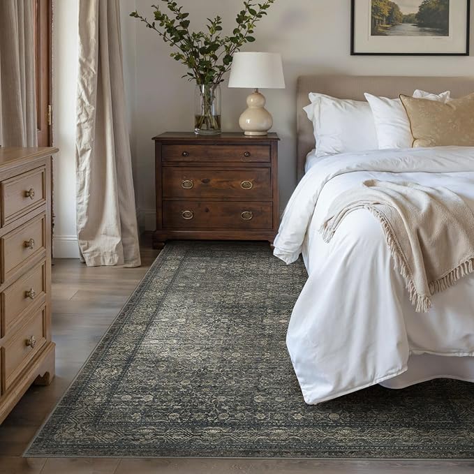 Rugxara Washable Area Rug for Living Room, Vintage Boho Rugs for Office - Image 2