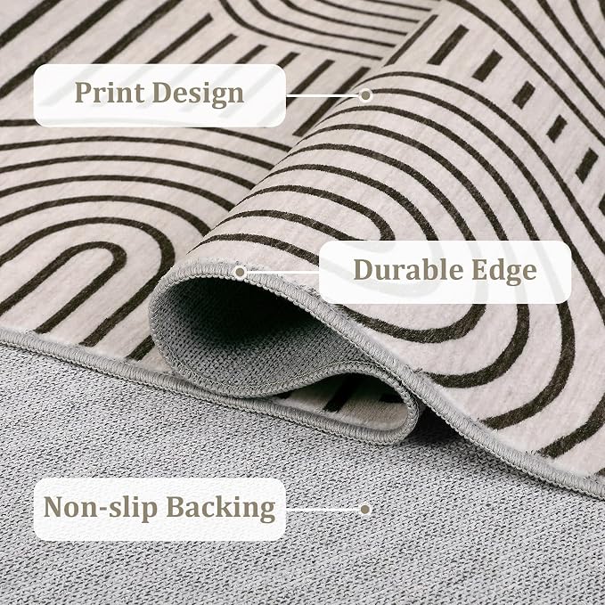 ROYHOME Modern Rug 2x6 Runners for Hallways, Abstract Kitchen Runner Rugs Non - Image 7