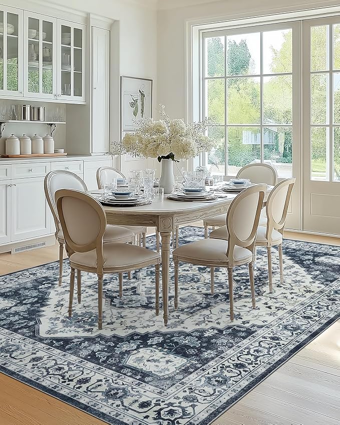 AMADA HOMEFURNISHING 8x10 Area Rug, Washable Low-Profile Large Area Rug - Image 7