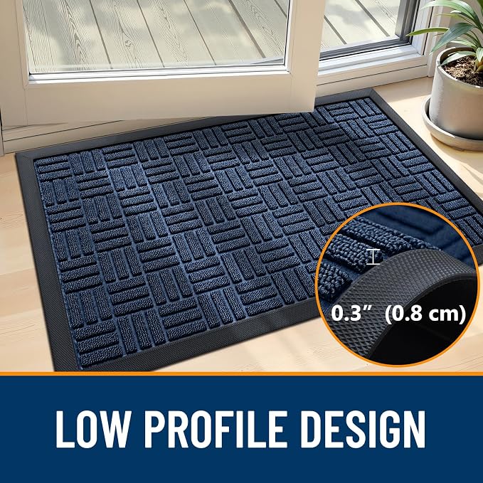 OLANLY Front Door Mat Outside Entrance 33x21, Heavy Duty Sturdy Natural Rubber - Image 5