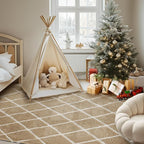 TOOHUB Fluffy Rug for Bedroom, 8X10Feet Stripe Checkered Rug Anti-Skid High - Image 6