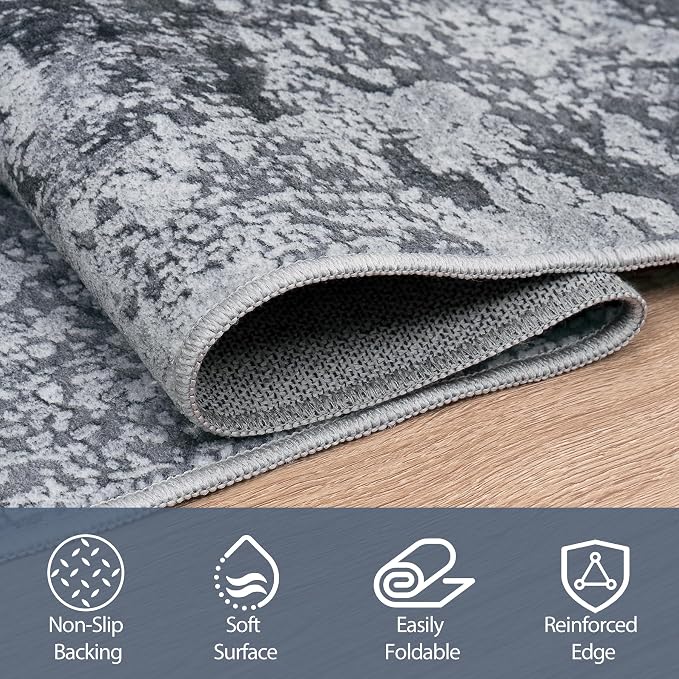 5x8 Area Rugs for Living Room Rug Washable: Abstract Rug for Dining Room - Image 4