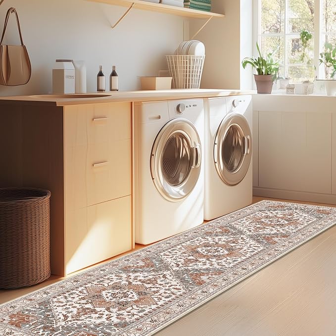 Yamaziot Washable Runner Rug, 2x8 Non-Slip Boho Vintage Hallway Rug Runner - Image 6