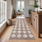 Lahome Zelie Trellis 2x7 Washable Kitchen Bathroom Runner Rug, Non Skid Runners by Lahome
