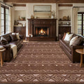 SERISSA 9x12 Area Rugs for Living Room, Washable Non-Slip Coffee Brown Boho Rug by SERISSAHomeDecorCollection