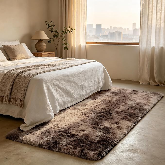 Shag Runner Rug for Bedroom Living Room 3x7 Upgrade Non-Slip Fluffy Soft - Image 3