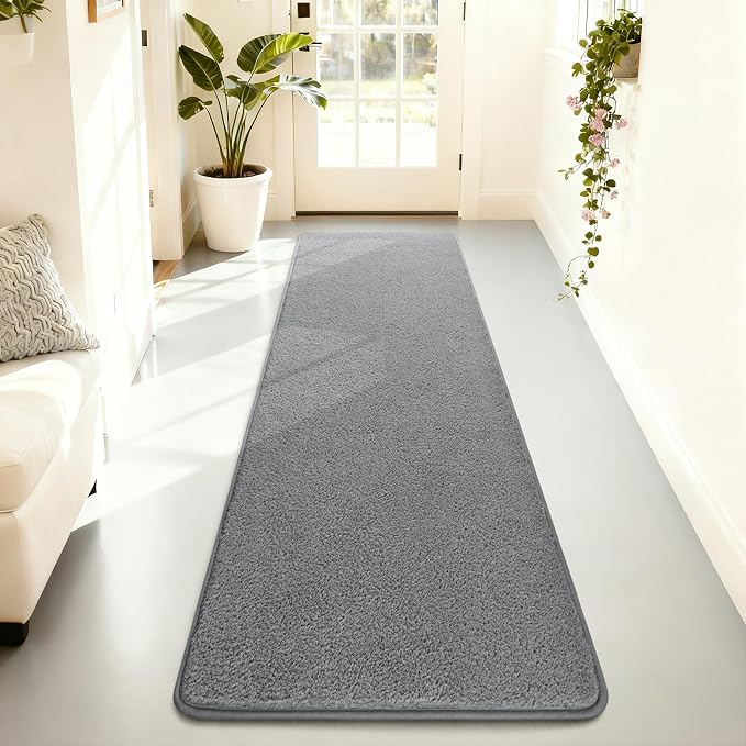 2x6 Feet Runner Rugs for Hallway, Low Pile Non Slip Memory Foam Rugs, Washable - Image 2