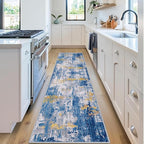 RELEANY Washable Area Rugs 2'x6' Non-Slip Modern Abstract Soft by RELEANY
