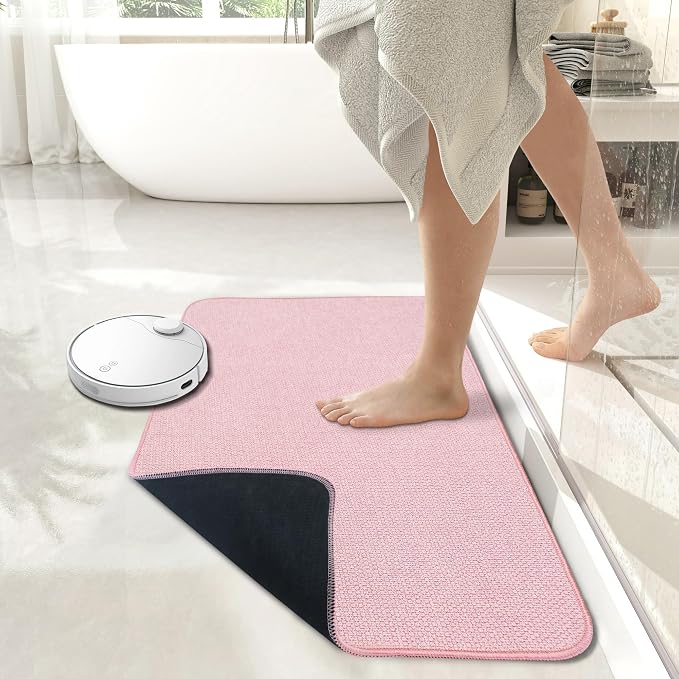 Bosap Bath Mat, Ultra Thin Bathroom Rugs, Rubber Bath Mats - Image 2