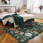 Lahome Floral Washable Living Room Rugs, 5x7 Green Area Rugs - Image 3