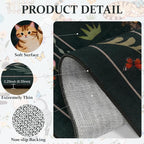 Unirea 2x6 Black Cat Runner Rug, Washable Non Slip Botanical Rug - Image 4