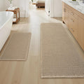 Upgraded Waffle Bath Mat Set of 2, Super Absorbent Non Slip Bath Mats by AMOAMI